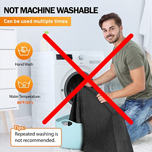 12 Moving Packing Blankets - 80 X 72 Inches (65 Lb/Dozen) Heavy Duty Moving Pads For Protecting Furniture Professional Quilted Shipping Furniture Pads Black #TOP5