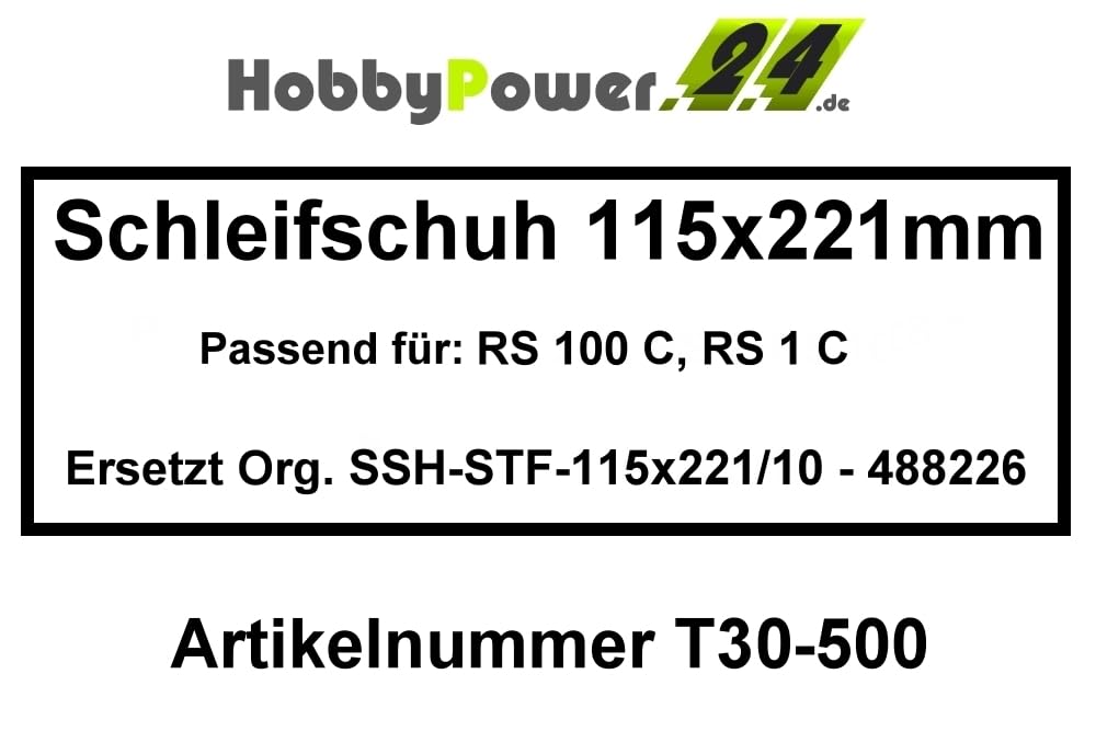 Schleifplatte Schleifschuh mit Klett für Festool Schwingschleifer Rutscher RS 100 C, CQ, RS 1 C ersetzt 488226 115x221/10