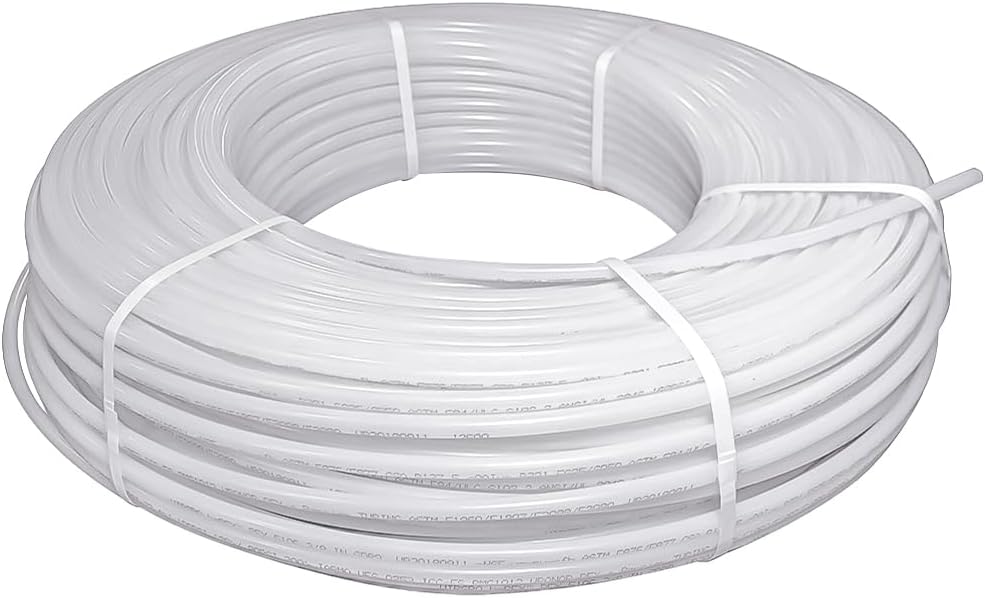 Pex-A Tubing 1-1/4 Inch x 100 Feet PEX Pipe, Oxygen Barrier Flexible Water Tubing for Hydronic Radiant Floor Heating, 1-1/4 PEX Tubing Coil, White