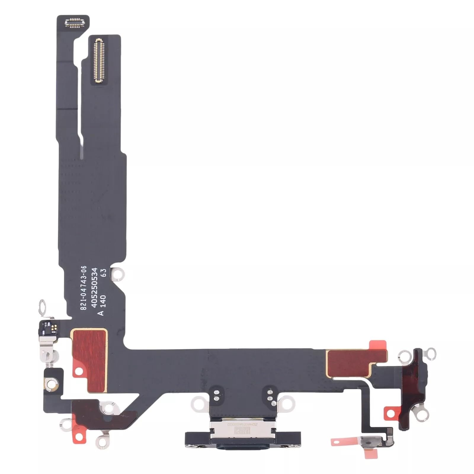 Charging Port Board Dock Connector Socket Module Flex Replacement Compatible with iPhone 16 (Black)