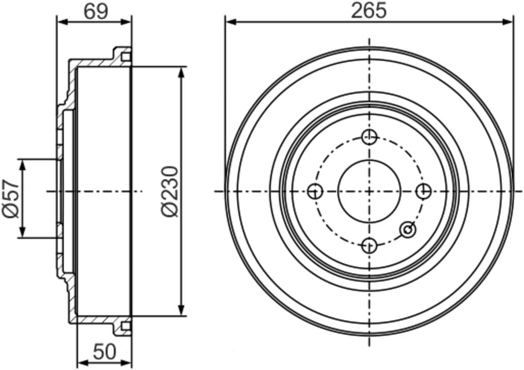 BOSCH 0 986 477 277 Brake Drums