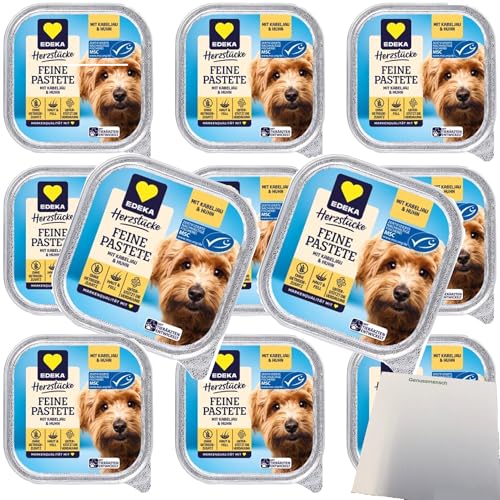 usy Bundle für EDEKA Dog Feine Pastete Huhn/MSC Kabeljau VPE (11x150g Packung) + usy Block