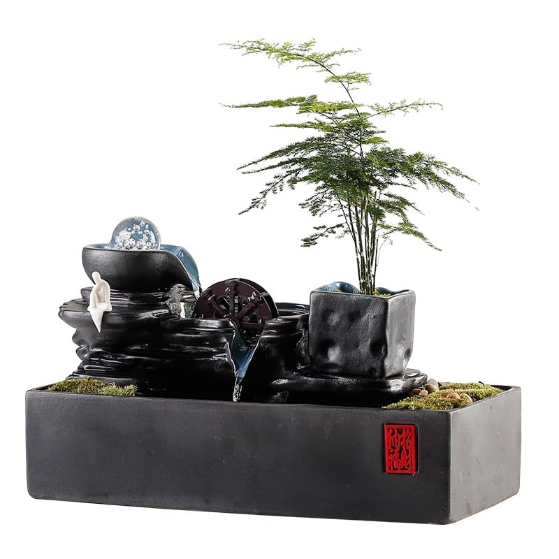 Fontaine à eau de bureau TUSUOD fontaine de table style chinois d'intérieur
