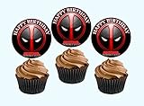 12 Happy Birthday DEAD POOL Inspired Party Picks, Cupcake Picks, Cupcake Toppers