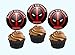 12 Happy Birthday DEAD POOL Inspired Party Picks, Cupcake Picks, Cupcake Toppers
