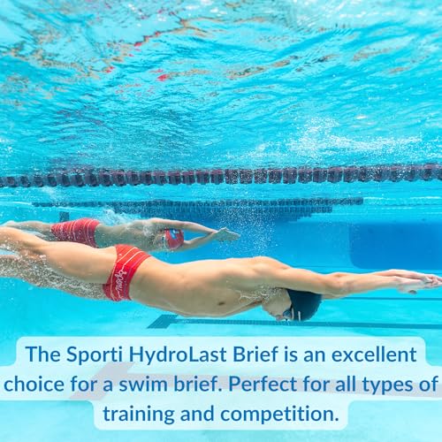 Sporti Men's Swim Briefs with Hydrolast Tech - Bathing Suit for Swimmer - Men's Athletic Swimwear Briefs for Lap Swimming3