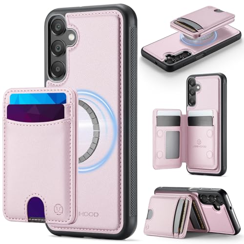 owlhold Magnetic Case for Samsung Galaxy A16 4G / 5G, Detachable Card Holder and RFID Blocking 2-in-1, Bi-fold Wallet Style Flip Case, Card Holder Can Be Used as Stand, for Samsung Galaxy A16 - Pink
