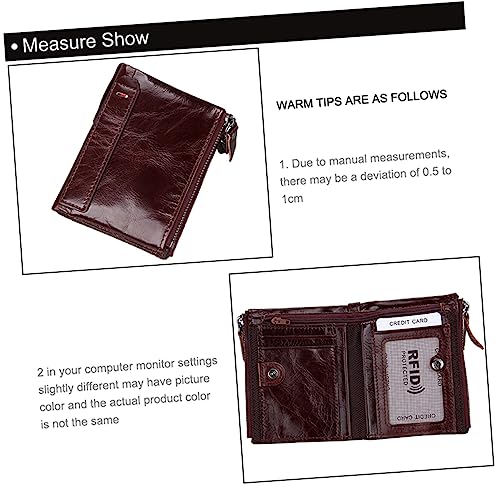 Theft Brushing Clip Leather Wallet for Men Zipper Purse Large Capacity2