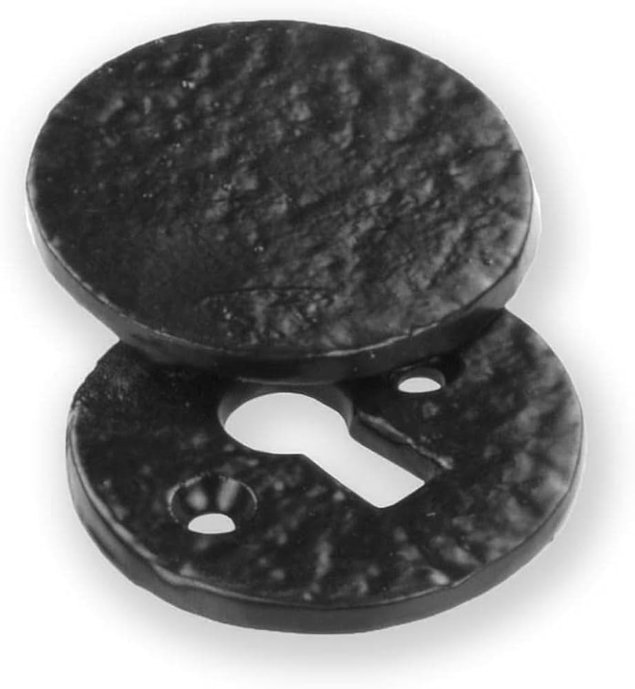 Black Antique Malleable Cast Iron Keyhole Cover Escutcheon Covered Shield | Desertcart
