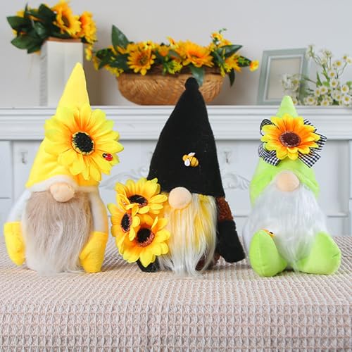 Nains en peluche avec tournesol, une poupée créative à offrir