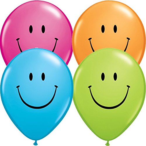 Assorted Smile Face Qualatex Latex 11" Balloons x 5