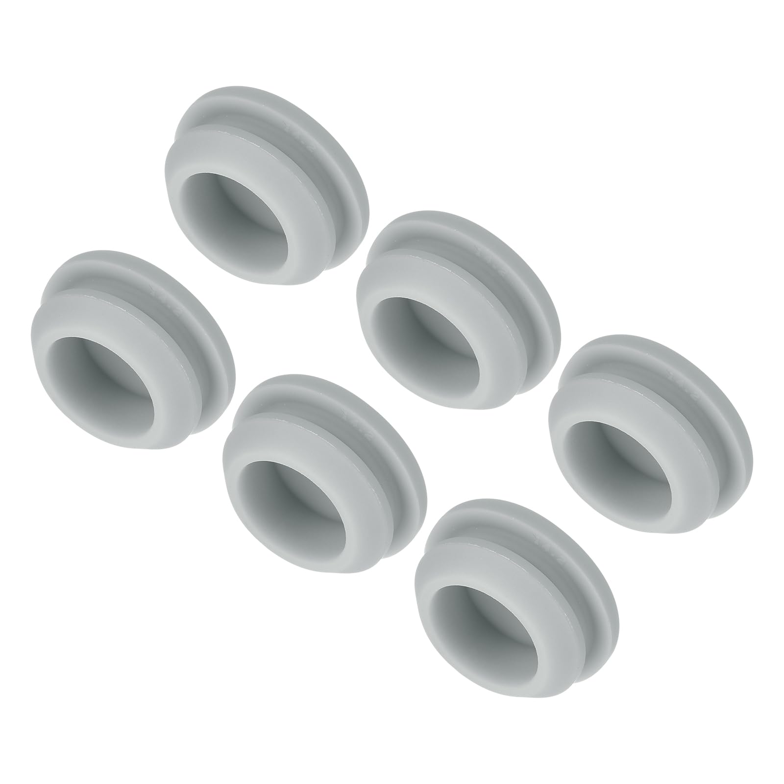 MECCANIXITY 6pcs Silicone Snap in Locking Hole Plugs,14mm/0.6 Inch Mounting Diameter Narrow Groove Width 2mm Panel Seal Cover Round for Kitchen Bulkheads Waterproof Sealing Plugs Grey