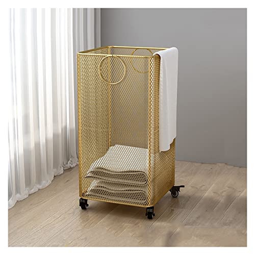Panier à linge pour salle de bain sur roulettes multidirectionnelles