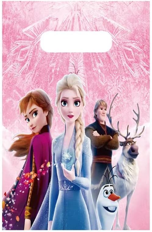 30 bolsas de regalo para fiesta de princesa de hielo, bolsas de regalo, suministros de fiesta de cumpleaños infantil con temática de princesa de