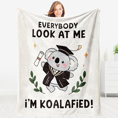 AceThrills Funny Graduation Gifts for Her Him, Koalafied Graduation Blanket for Women Men, 2026...