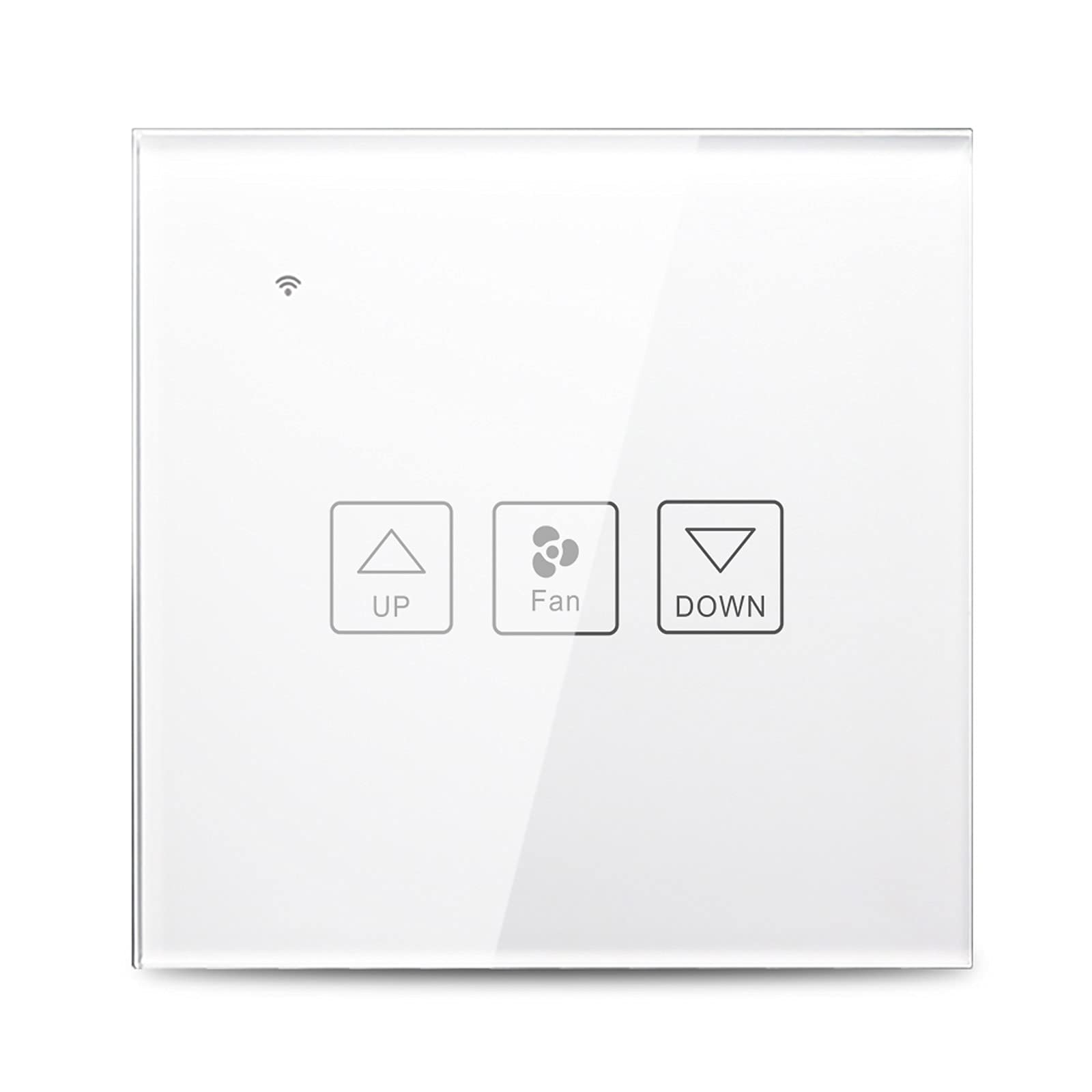 excluzo wi-fi smart fan touch switch glass panel voice control compatible wi al google home app control timing function smart share smart switch wall so et white (1 gang)