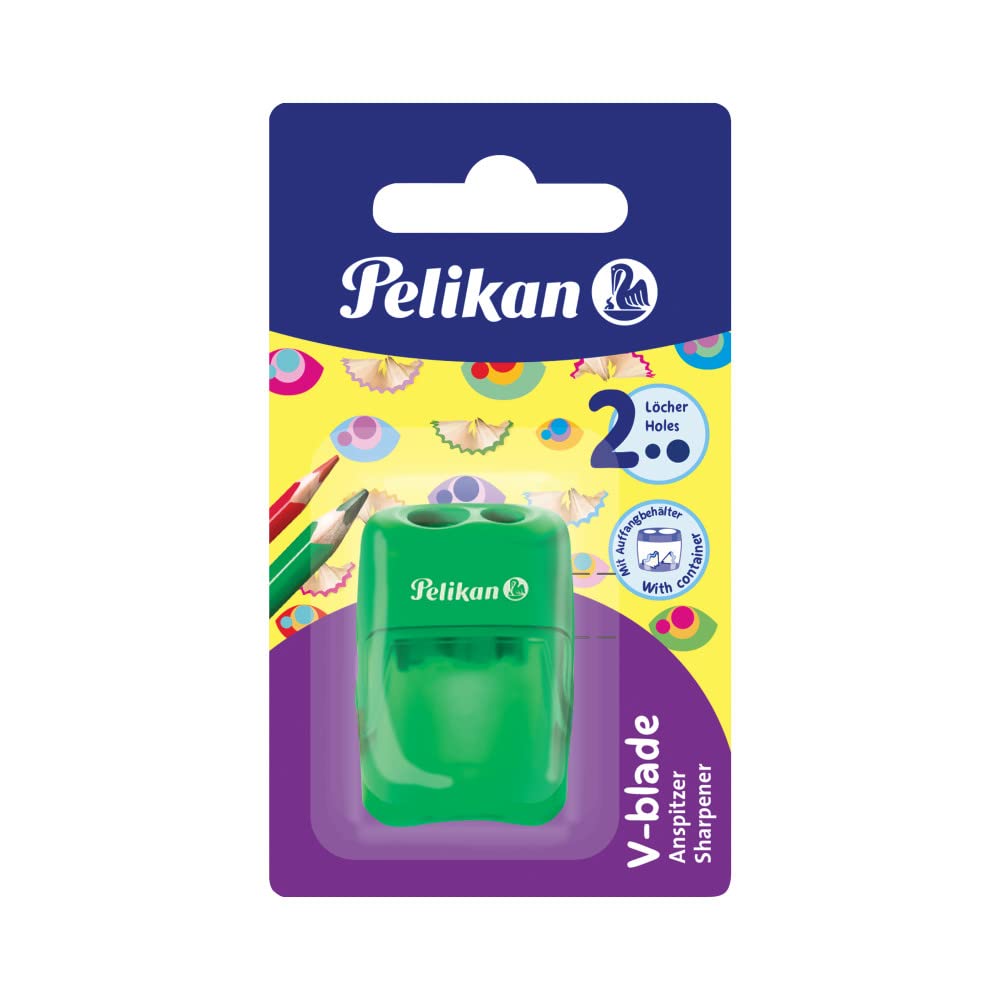Pelikan 700245 - Sacapuntas con deposito 2 Orificios - Azul, Rosa o Verde