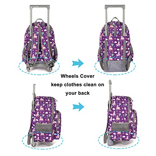 Image of Rolling Backpack 18 inch Double Handle Wheeled Boys Girls Travel School Children Luggage Toddler Trip
