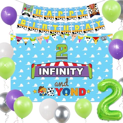 Two Infinity and Beyond kit de décoration 2e anniversaire avec guirlande de ballons et bannière