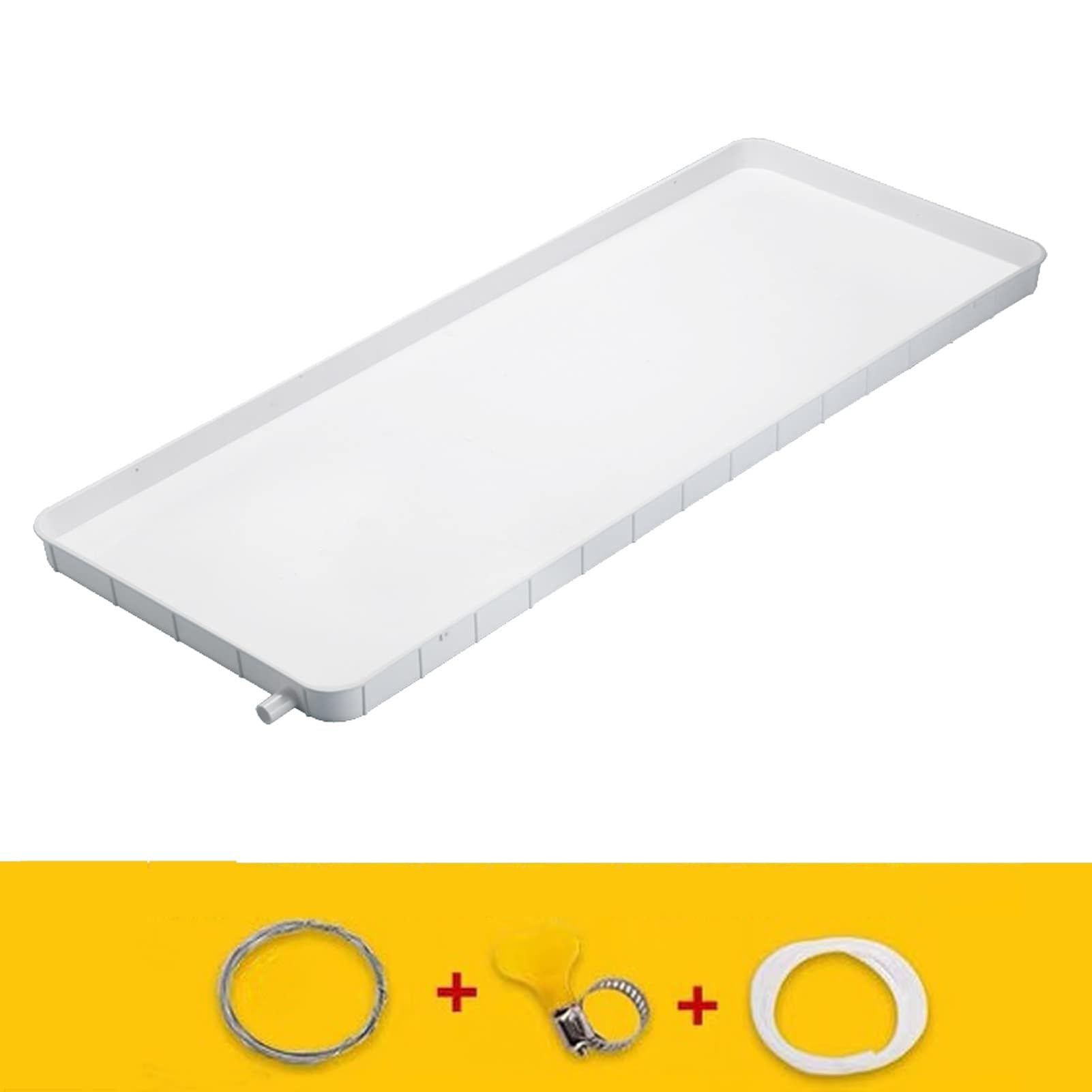 SenhE Vaschetta Raccogli Condensa AC con Scarico, Vassoio in Plastica Vaschetta Raccogligocce per Condensa, Vassoio in PP Raccoglitore Acqua per unità Interne/Esterne