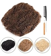 DAIXI 6 Inch 50g #30 Brown Color Afro Kinkys Bulk Human Hair for Dreadlocks Making, Repairing and...