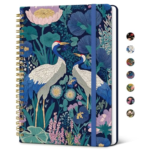 Image of Taja Spiral Lined Journal for Women, Pretty Hardcover Journal Notebook, A5