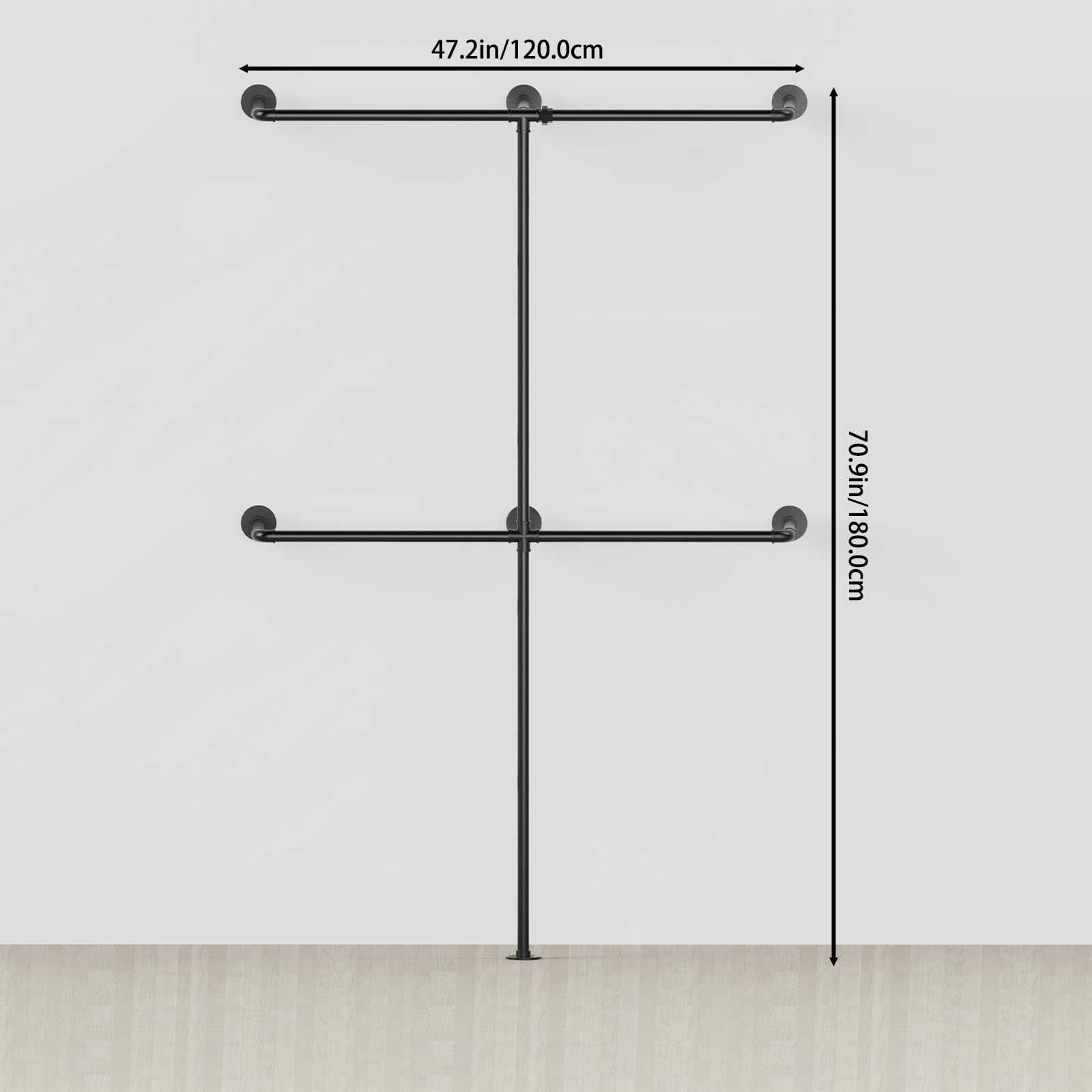 Metal Perchero pie, Armario Abierto Vestidor, perchero pared, clothing rack, barra para colgar ropa, colgadores de ropa, Vestidores Armarios, 120x180cm