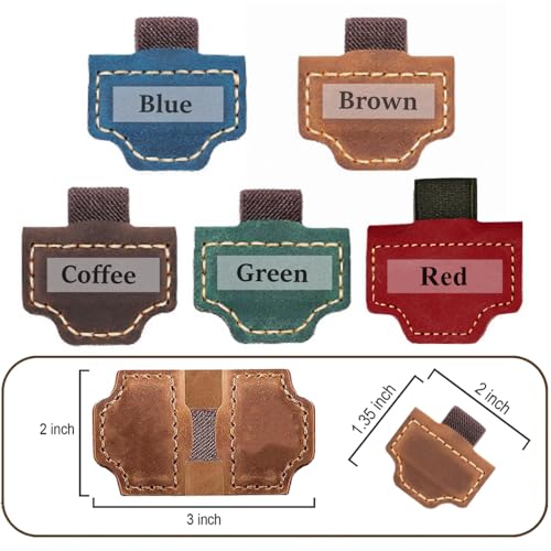 Image of Custom Bookmark with Pen Holder with 26 Letters Personalized Magnetic Leather Book Mark, Customized Name Book Marker Clip with Initial for Men Women, Gifts for Book Lovers, Readers, (Red, M)