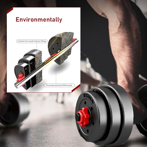 44lbs-Dumbbells-Set-Adjustable-Weights-3-in-1-Set-Barbell-Home-Gym-Sports-Equipment-for-Men-Women-Gym-Workout-Fitness-Exercise-Health-Body-Build-Adjustable-Weight-Set