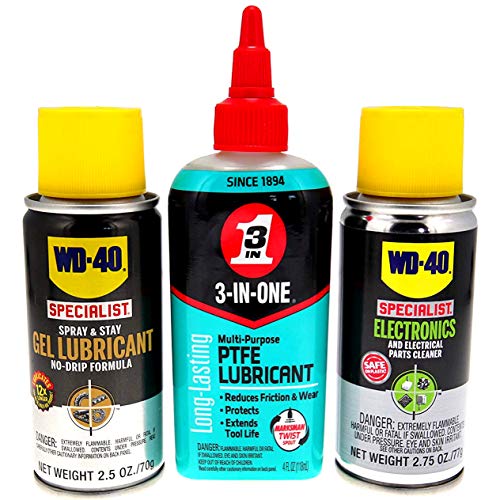 WD-40 Specialist Electronics Maintenance Trio, with Contact Cleaner, Gel Lube, and 3-IN-ONE PTFE Lubricant