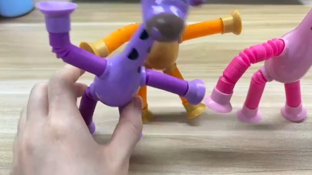 4 Stück Teleskop-Saugnapf Giraffen-Spielzeug - Sensorisches Spielzeug Für Kinder & Erwachsene