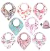 Ana Baby Premium Baby Bandana Drool Bibs 3 Snaps Girl 8-Pack Gift Set for Drooling and Teething 100% Organic Cotton, Hypoallergenic for Girls-100%