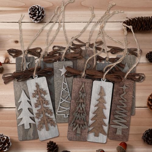 Geelin 12 Pcs Rustic Christmas Wooden Ornaments...