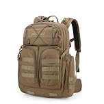 Mardingtop 40L Molle Military Backpack Hiking Backpack Tactical Backpack Outdoor Backpack Men's Cordura Backpack for Hiking, Mountaineering, Survival, Tm6626-khaki, 40 litres