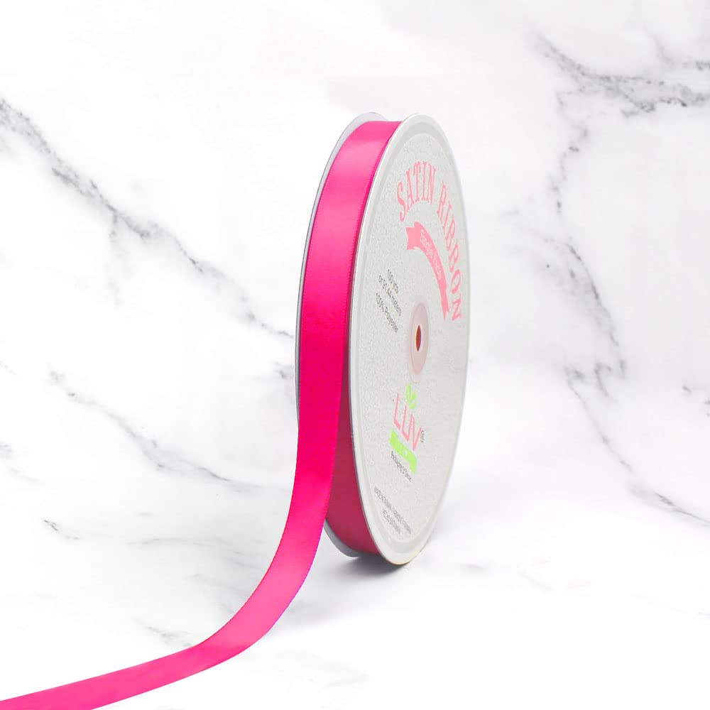 Creative Ideas PSF0508-175 Solid Satin Ribbon, Hot Pink, 58'' x 100 yd