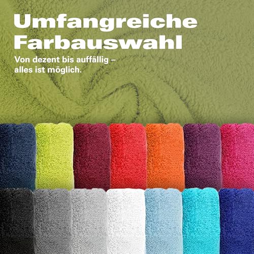 BaSaTex 10er Pack Waschhandschuhe, Waschlappen Größe 15x21 cm in Apfelgrün 100% Baumwolle