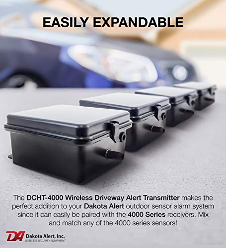 Image of Dakota Alert DCHT-4000 Rubber Hose Driveway Alarm Sensor - Wireless Vehicle Detection Transmitter with 25-FT Hose, 1-Mile Range, Compatible with Dakota Alert 4000 Series Receivers