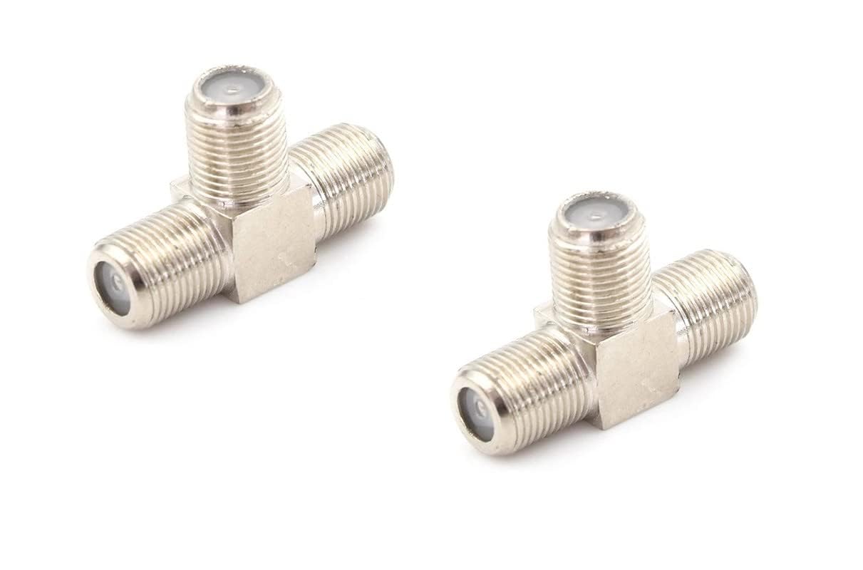 Sage (Pack of 2) RG6 Cable T-Shape Jointer DTH Cable Connector T-Shape Jointer RG6 Cable Connector DTH Wire Connector Socket