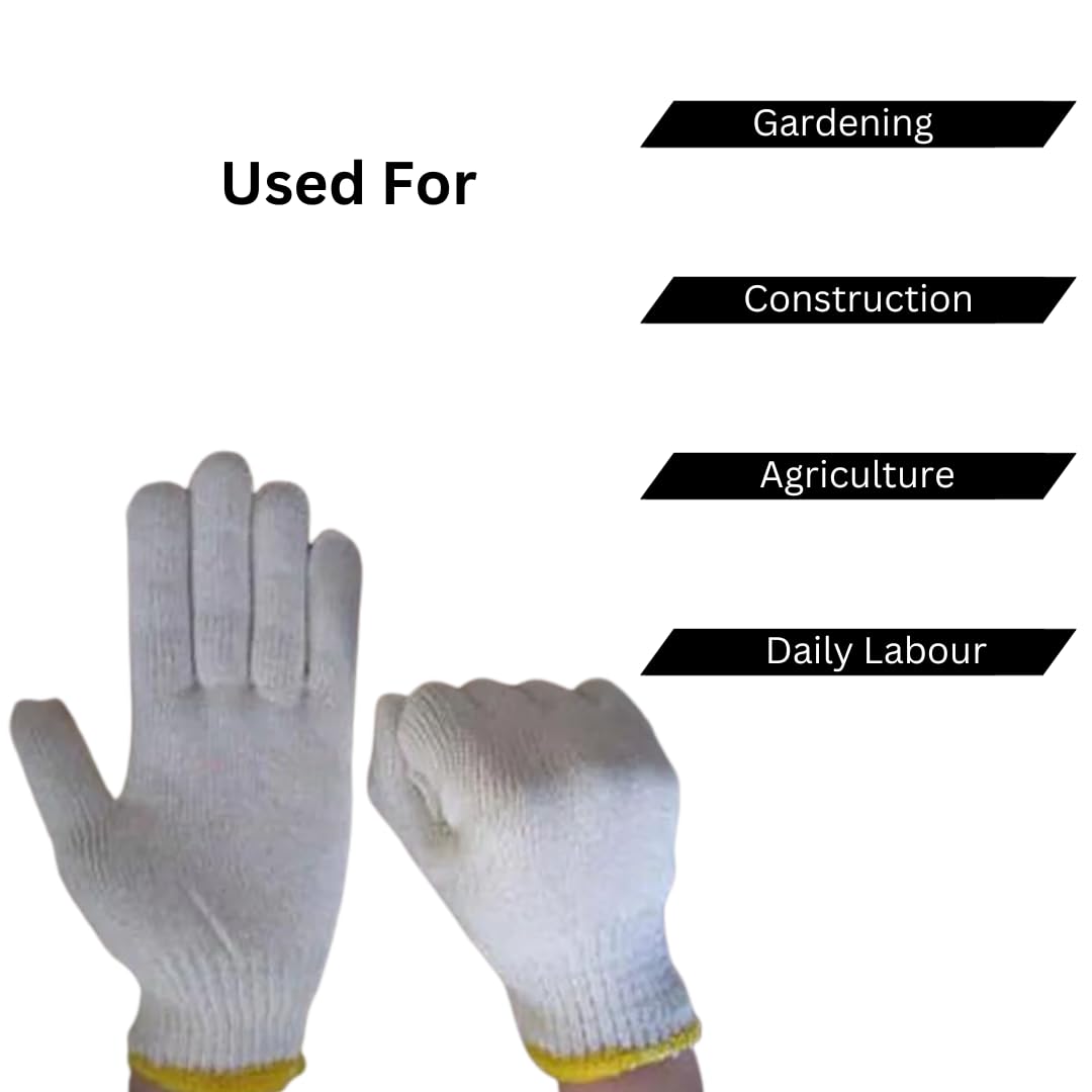 GetFit Cotton Summer Gloves | Protection From Sun Burns | Dust | Pollution | Gloves For Women | Gloves For Men | 2 Pairs | White 2