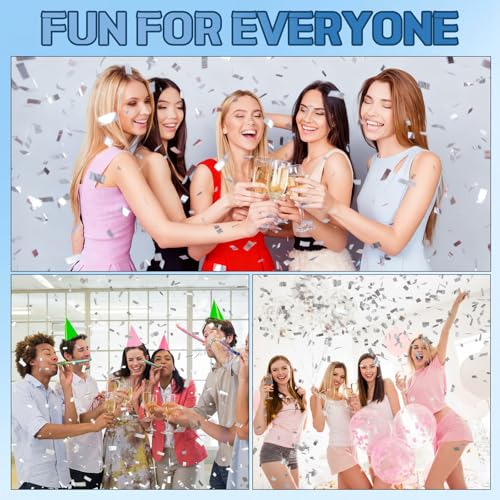 Image of Sumind 1000 Grams Silver Large Metallic Confetti Rose Glitter Throwable Table Scatter Foil Confetti for Wedding Birthday Party Baby Shower Graduation Christmas Celebrations