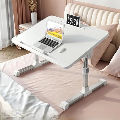 ベッドテーブル ベッド デスク ラップデスク 折りたたみテーブル ミニ「安定性強化版」ローテーブル ベッド机 ノートPCパソコン ちゃぶ台 角度 高さ調整 引き出し付き 40kg荷重 脱着不要 表面PVC加工 軽量 勉強 子供食事