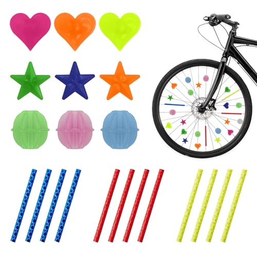 APKOL 120 Pièce Perles Rayons Velo Décoration Vélo Enfant,décoration Roue vélo Fille, Accessoire Fille Perles Décoration, Clip Rayon Coloré pour Filles et Garçons pour Enfants