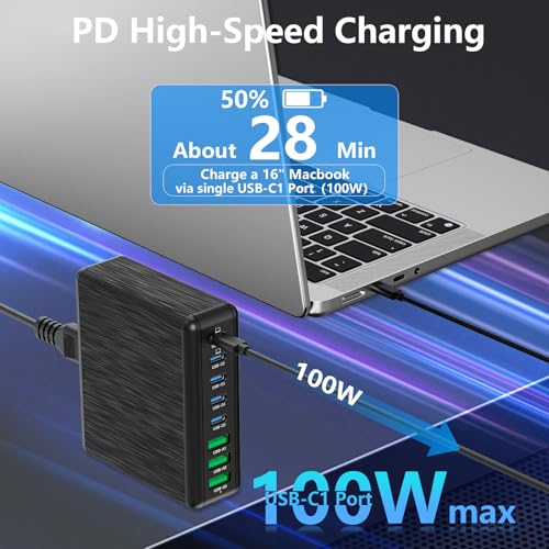 360W USB C Charging Station - 8 Ports Fast Charger Block - image 3