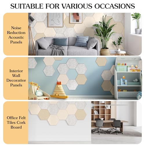 Image of Acoustic Panels, Magrowill 12-Pack Soundproof Wall Panels 14 X 12 X 0.4 Inches, Sound Absorbing Panels with Full Self-Adhesive, Interior Wall Decor Felt Tiles Board