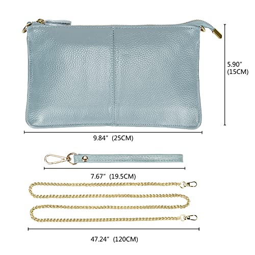 Image of Uromee Genuine Leather Wristlet Wallet Clutch Purses with Detachable Chain