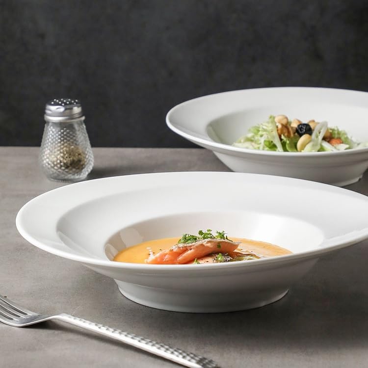 Talerze obiadowe 23 cm zachodni talerz do zupy biała ceramiczna restauracja sałatka kreatywne danie śniadanie kuchnia kawiarnia zastawa stołowa kuchnia salaterka