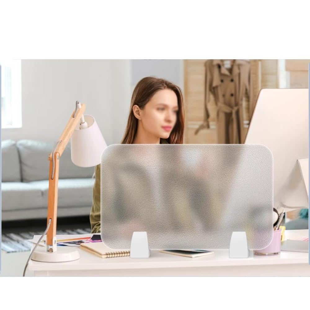 HJYCLFAZU Frosted Acrylic Desk Privacy Panel Clamp-On Standing Screen Divider Modesty Partitions for Student Desks 60x30cm Shields Workspaces