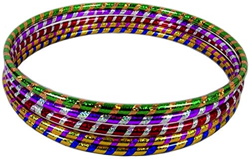 HANSON AND LANGFORD Hula Hoops Premium Quality Stripy Multicolor Weighted Hoop for Adults and Kids to Exercise Sporting Good Dance & Fitness - Rainbow Color (Pack Of 5 Small)