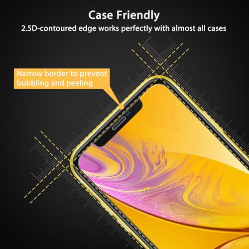 Image of UNBREAKcable 2-Pack Screen Protector for iPhone 11 /XR Tempered Glass | Military Grade Shatterproof, 9H+ Hardness, 99.99% HD Clear, Bubble-Free, Easy Installation Frame, for iPhone 11 /XR