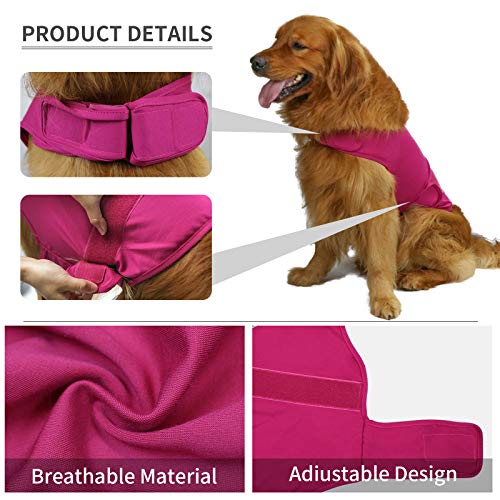 Cattamao Comfort Dog Anxiety Relief Coat, Dog Anxiety Calming Vest Wrap For Thunderstorm,Travel,4Th Of July Fireworks,Vet Visits,Separation Anxiety Relief For Dogs (S, Rose) #TOP3